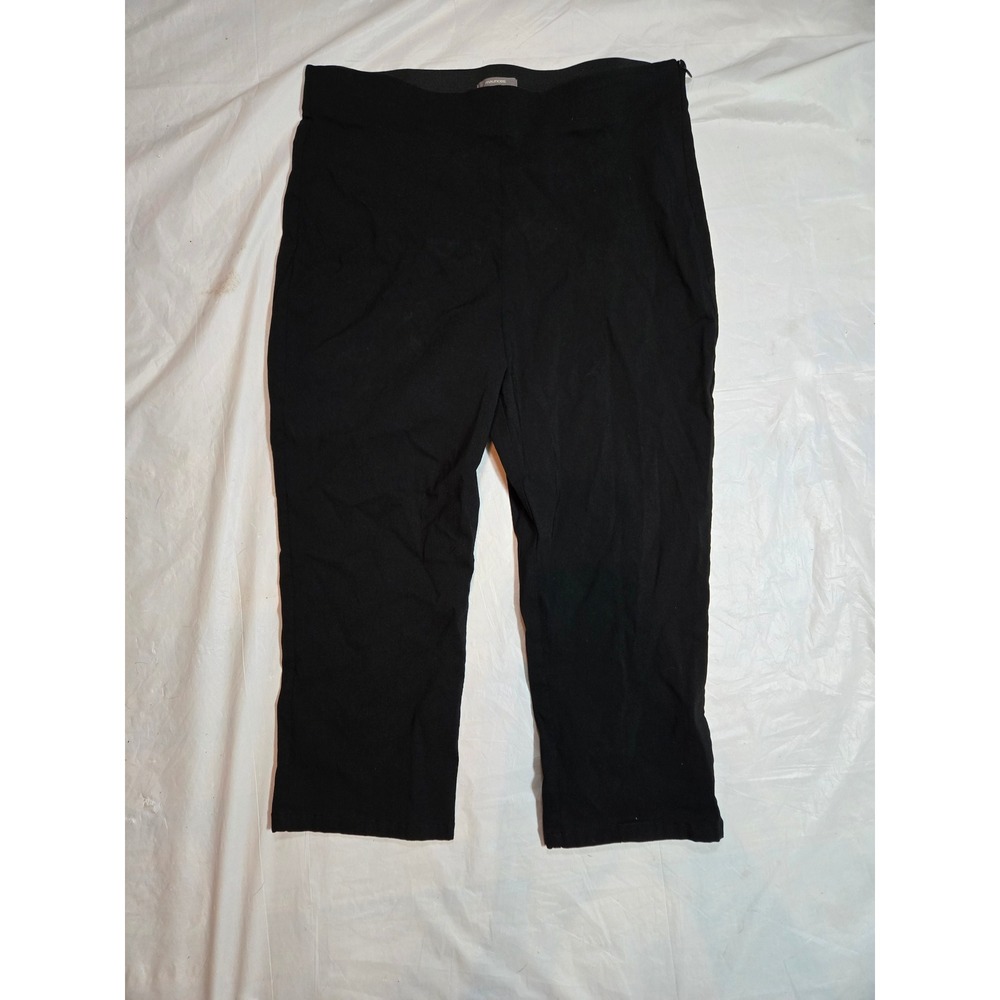 Maurices Black Cropped Dress Pants Side Zip Elastic Waist Size L